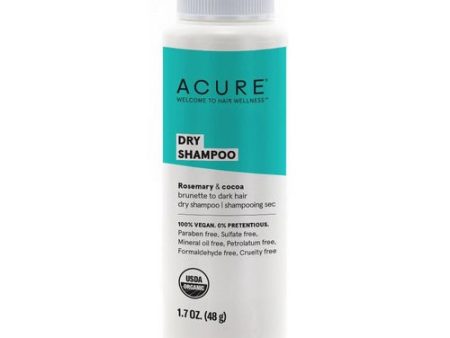 Acure Dry Shampoo - Brunette to Dark Hair | 100% Vegan | Certified Organic | Performance Driven Hair Care | Cocoa & Rosemary - Absorbs Oil & Removes Impurities Without Water | 1.7 Fl Oz (B01IKK31UC) Sale