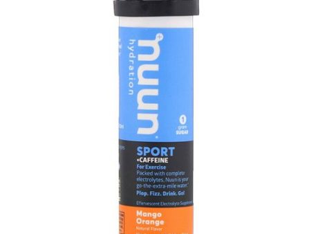 Nuun Sport +Caffeine Electrolyte Tablets for Proactive Hydration  Mango Orange  10 Count Tube Online