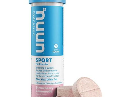 Nuun Sport Hydrating Drink Tablets  Strawberry Lemonade Electrolyte Supplement  10 Tablets Hot on Sale