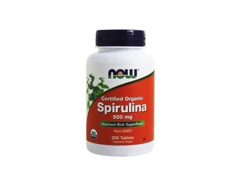 NOW Foods - Organic Spirulina 500 mg. - 200 Tablets Supply