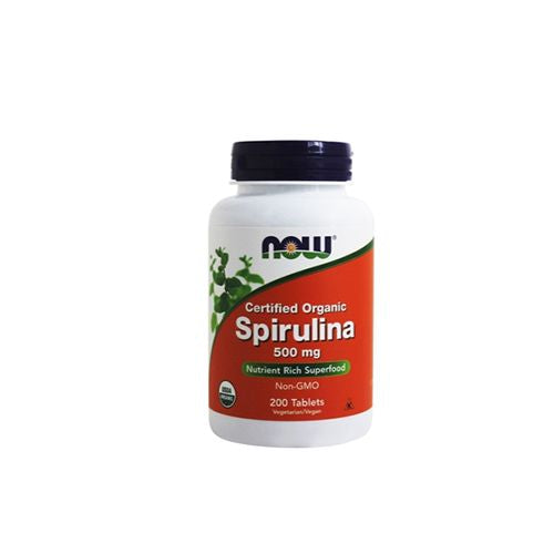 NOW Foods - Organic Spirulina 500 mg. - 200 Tablets Supply