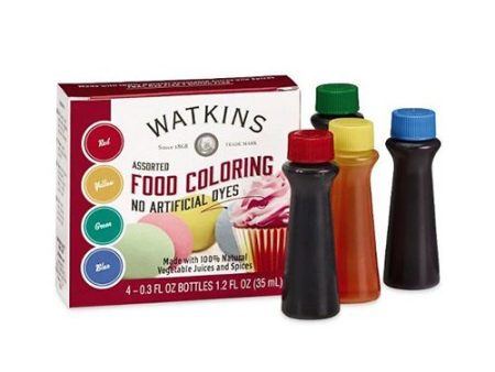 Watkins Assorted Food Coloring, 1 Each Red, Yellow, Green, Blue, Total Four .3 oz bottles (B01E6OLE64) Sale