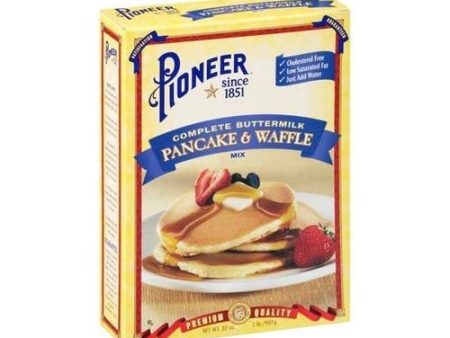 (2 Pack) Pioneer Complete Buttermilk Pancake & Waffle Mix, 32.0 OZ Supply