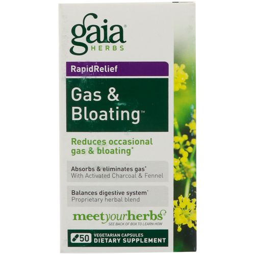 Gaia Herbs Gas & Bloating Supplement  Vegan Capsules  50 count - Gas Relief Tablets Reduce Bloating and Improve Digestive Function  Activated Charcoal and Fennel Online