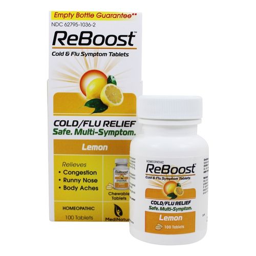 MediNatura ReBoost Cold Flu Relief Lemon 100 Chewable Tablets on Sale