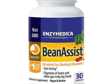 Enzymedica  BeanAssist  Rapid Response Enzyme Support to Help Relieve Occasional Gas  Bloating  and Discomfort  30 Capsules Online Sale