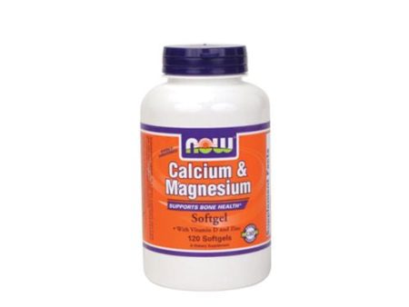 NOW Supplements  Calcium & Magnesium with Vitamin D-3 and Zinc  Supports Bone Health*  120 Softgels Sale