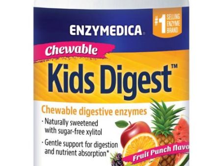 Kids Digest  Chewable Digestive Enzymes  Fruit Punch  60 Chewable Tablets  Enzymedica on Sale