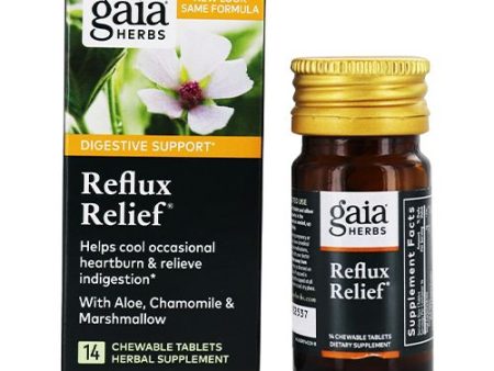 Gaia Herbs Reflux Relief - With Marshmallow Root  Chamomile  Aloe  Licorice  and High Mallow - Helps with Occasional Heartburn and Relieve Indigestion - 14 Chewable Tablets (14-Day Supply) on Sale