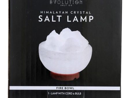 (Price each)Evolution Salt - Salt Lamp Fire Bowl White - 7 LB on Sale