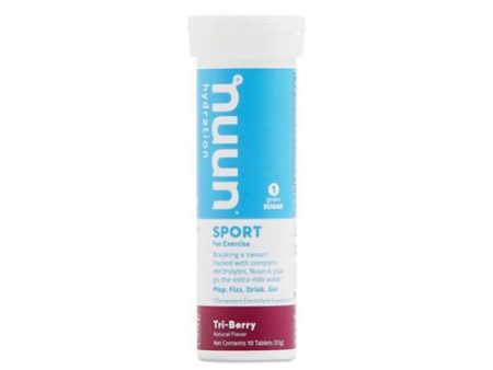 Nuun Sport Electrolyte Tablets for Proactive Hydration  Tri-Berry Tablets  10 Count Tube Supply