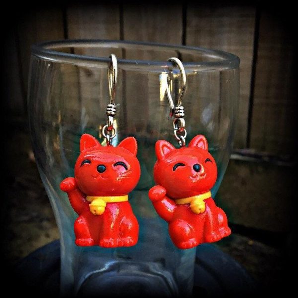 Cat earrings-Gauged earrings For Sale