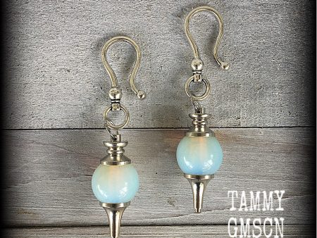 Moonstone ear hangers-Opalite earrings For Discount