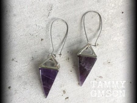 Amethyst earrings-Gemstone earrings For Discount