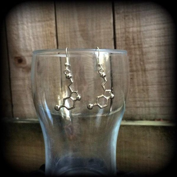 Serotonin molecule earrings-Molecule earrings Discount