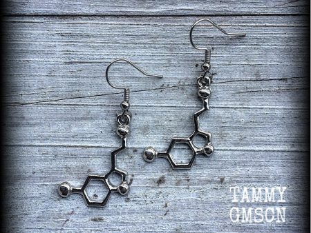 Serotonin molecule earrings-Molecule earrings Discount