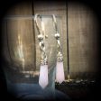 Rose quartz gauged earrings Online Sale