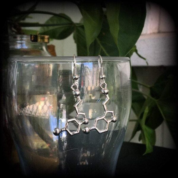 Serotonin molecule earrings-Molecule earrings Discount