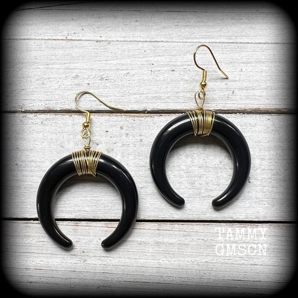 Artemis earrings-Black moon earrings Online