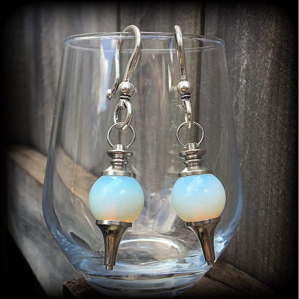 Moonstone ear hangers-Opalite earrings For Discount