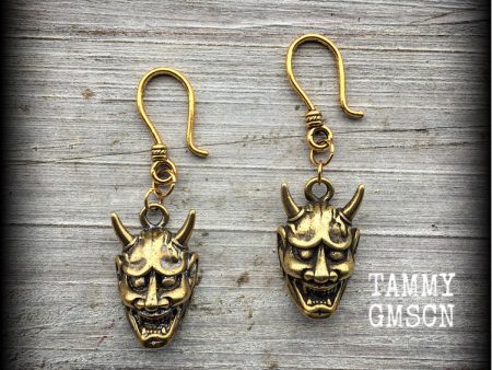 Hannya mask earrings-Japanese earrings For Sale