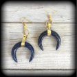 Lapis Lazuli double horn earrings-Gemstone earrings Online Hot Sale