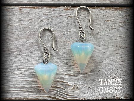 Opalite earrings-Ear hangers For Discount