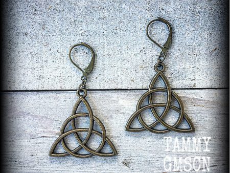 Triquetra earrings-Trinity Knot earrings For Cheap