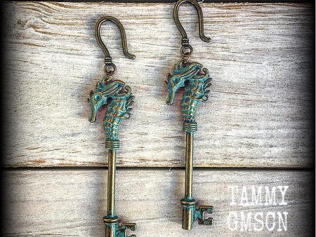 Key earrings-Seahorse earrings Supply