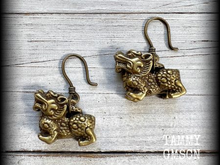 Foo Dog earrings-Chinese lion ear hangers Online Hot Sale