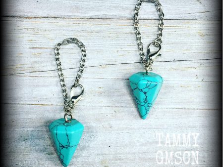 Turquoise earrings-Tunnel dangles Hot on Sale