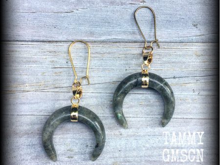 Labradorite earrings-Gemstone earrings Online Hot Sale