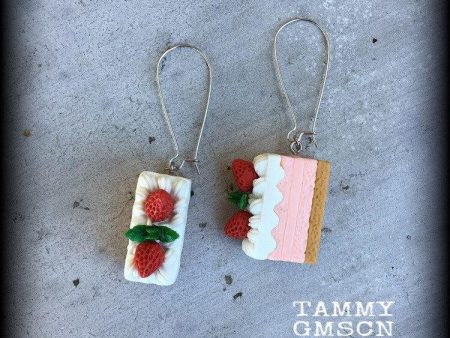 Cake earrings-Strawberry Short Cake Discount