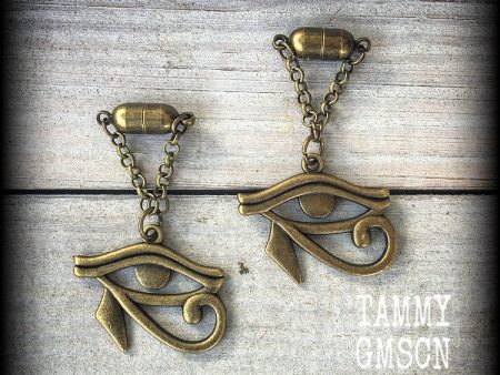 Eye of Horus earrings-Tunnel dangles-Ear gauges Cheap